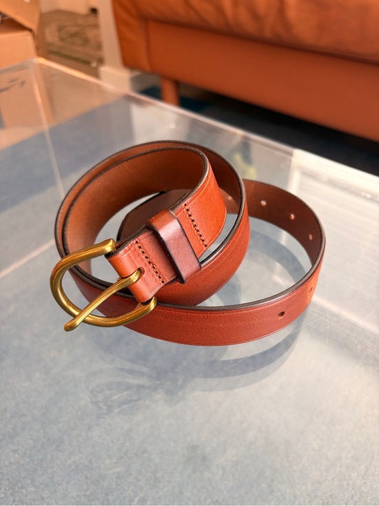 Madewell Accessories - Leather Women's Belt in Chestnut Brown with Brass Buckle